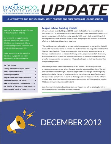 2012 December Update newsletter.