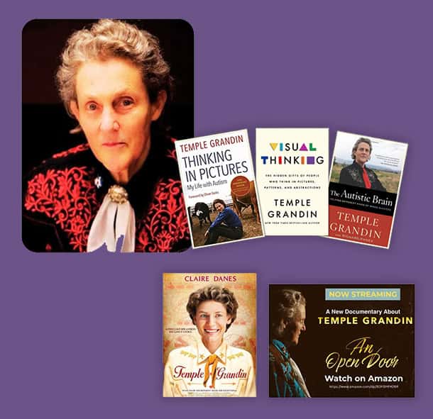 Doctor Grandin and a variety of books she has written.